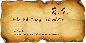 Rákóczy István névjegykártya